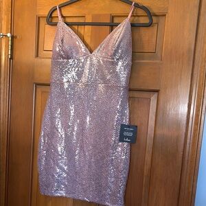 NWT Lulu’s Purple Sequin Mini Dress - Size L